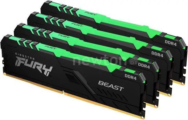 Оперативная память Kingston FURY Beast RGB 4x32GB DDR4 PC4-28800 KF436C18BBAK4/128