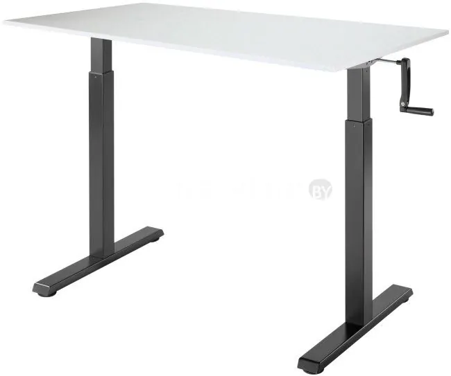 Стол для работы стоя ErgoSmart Manual Desk Compact 1380x800x18 мм (альпийский белый/черный)