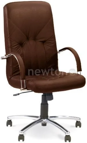 Кресло Nowy Styl MANAGER steel chrome ECO-21 (коричневый)