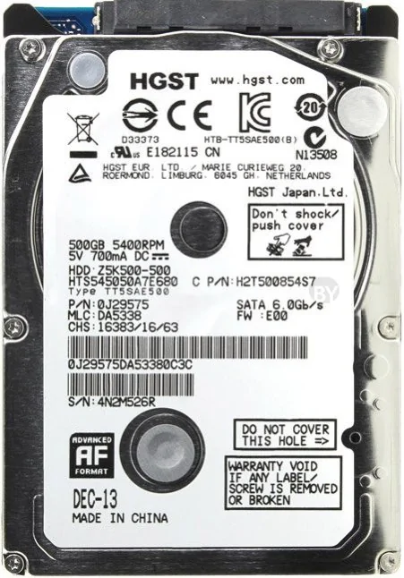 Жесткий диск HGST Travelstar Z5K500 500GB HTS545050A7E680