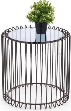 Журнальный столик Halmar Amina 45x45 (дымчатый/черный)