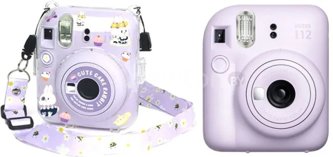 Фотоаппарат Fujifilm Instax Mini 12 (фиолетовый) + пурпурный чехол Sundays с ремнем
