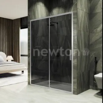 Душевая дверь MaybahGlass 195x180 MGD-1286-5 (графитовое стекло/хром матовый)