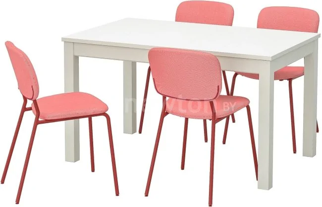 Обеденная группа Ikea Ланеберг/Карл-Ян (белый/красный) 093.047.90
