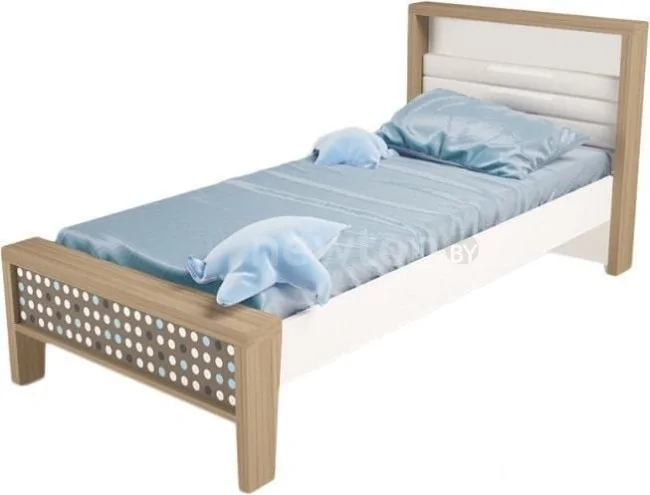 Кровать ABC-King Mix №1 160x90 (экокожа, белый/голубой)