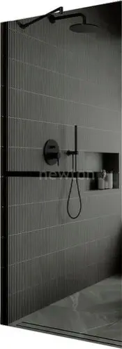 Душевая стенка MaybahGlass 79x195 MGD-729-6ш (графитовое стекло/черный)