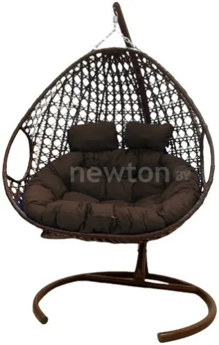 Подвесное кресло M-Group Для двоих Люкс 11510205 (коричневый ротанг/коричневая подушка)