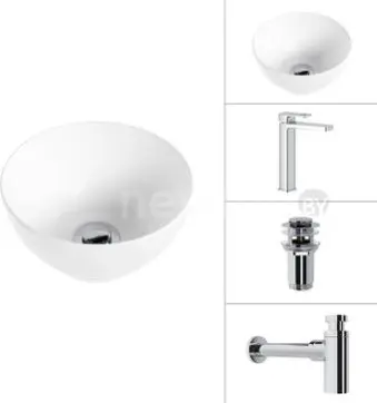 Умывальник Lauter 21601E + Cascade 21СК0655C + сифон 21635CH + дон.клапан 21190CH (хром)