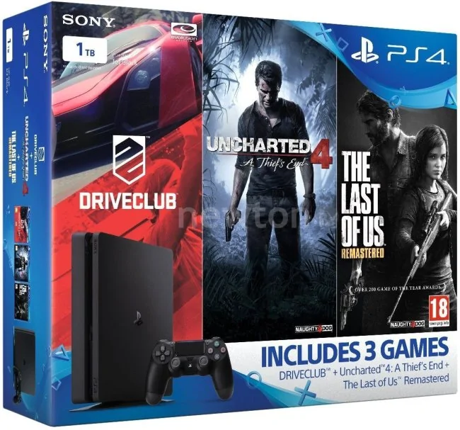 Игровая приставка Sony PlayStation 4 Slim Driveclub+Uncharted 4 Путь Вора+Ratchet&Clank