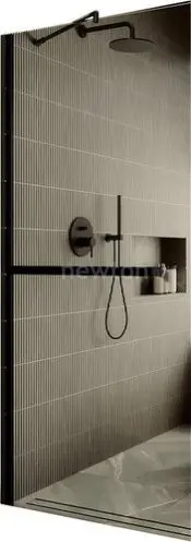 Душевая стенка MaybahGlass 109x195 MGD-709-6ш (бронзовое стекло/черный)