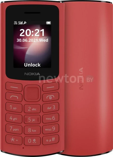 Телефон Nokia 105 4G Dual SIM (красный)