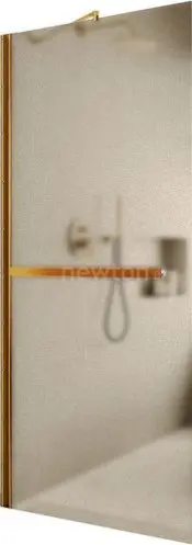 Душевая стенка MaybahGlass 79x195 MGD-728-3ш (бронзовое матовое стекло/золотой)