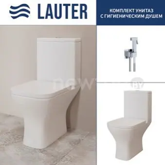 Унитаз напольный Lauter W214 2110214 + гигиенический душ Mild 21LT071CH (горизонтальный выпуск)