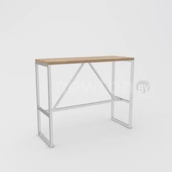 Барный стол Hype Mebel Дельта 120x55 (белый/дуб галифакс натуральный)