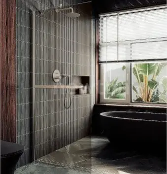 Душевая стенка MaybahGlass 99x195 MGD-1459-5ш (бронзовое стекло/хром матовый)
