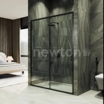 Душевая дверь MaybahGlass 195x140 MGD-1632-6 (бесцветное стекло/черный)