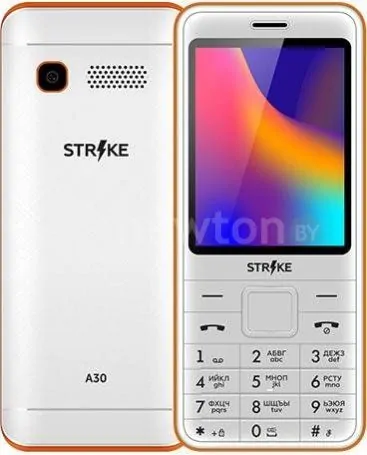 Телефон Strike A30 (белый/оранжевый)