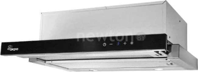 Кухонная вытяжка Akpo Light Glass Twin Touch 50 WK-7 (нержавеющая сталь/черный)