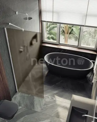 Душевая стенка MaybahGlass 99x195 MGD-1354-1ш (бронзовое матовое стекло/белый матовый)