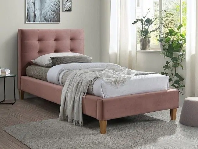 Кровать Signal Texas Velvet 90x200 (античный розовый)