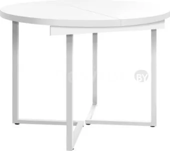 Кухонный стол Millwood Лофт Лондон раздвижной D110-150x110x76 (белый/металл белый)