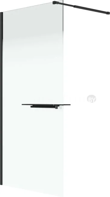 Душевая стенка Niagara Nova NG-582-10BLACK 100x200 (черный матовый/стекло белый градиент)