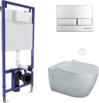 Унитаз подвесной Berges Wasserhaus Mascon Rimless + Toma Slim SO + Novum525 + L3 043216
