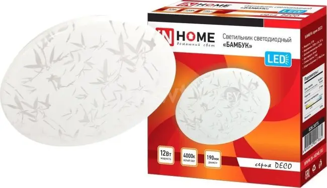 Люстра-тарелка In Home Deco 12 Вт 4000 К (бамбук)