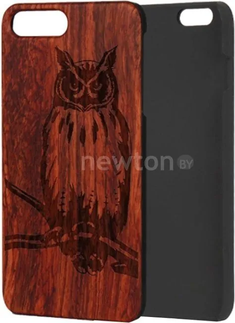 Чехол Case Wood для Apple iPhone 7/8 (палисандр, филин)