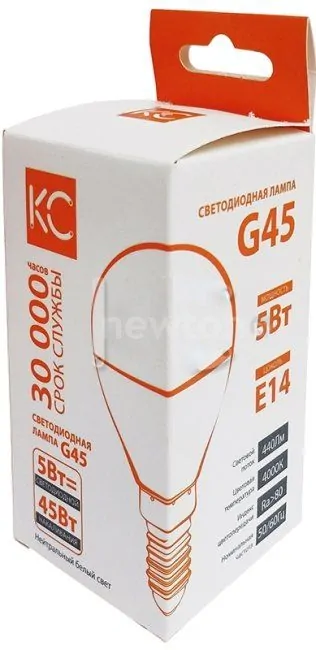 Светодиодная лампа КС G45-5W-4000K-440Lm-E14-KC