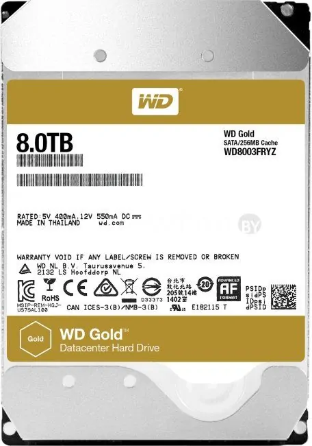 Жесткий диск WD Gold 8TB WD8003FRYZ
