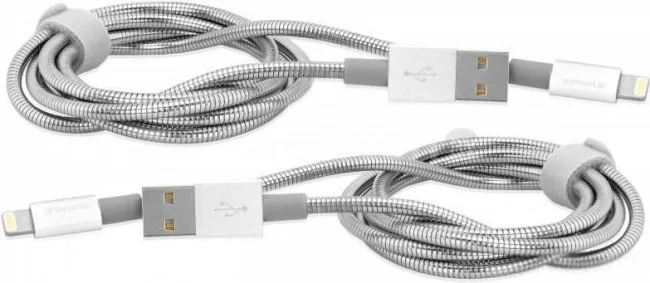 Кабель Verbatim USB-Lightning 1 м + 1 м (серебристый) 48872
