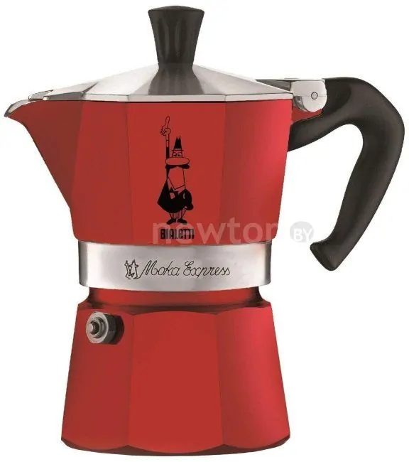Гейзерная кофеварка Bialetti Moka Express Emotion (3 порции, красный)