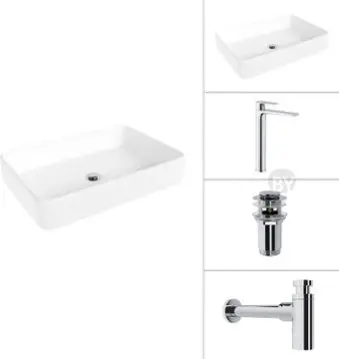 Умывальник Lauter 21842 + Reef 21CK8678C + сифон 21635CH + дон.клапан 21190CH (хром)