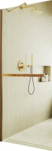 Душевая стенка MaybahGlass 109x195 MGD-708-3ш (прозрачное стекло/золотой)