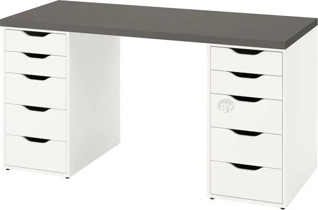 Стол Ikea Лагкаптен/Алекс 894.318.69 (темно-серый/белый)