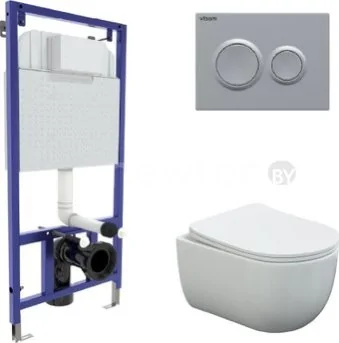 Унитаз подвесной Berges Wasserhaus Ventas Rimless + Visam Slim 525 EX-043240 (с сиденьем)