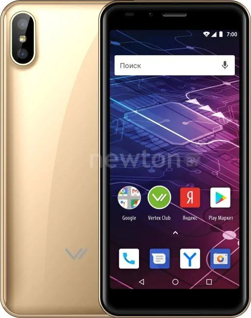 Телефон Vertex Impress Click NFC (золотистый)