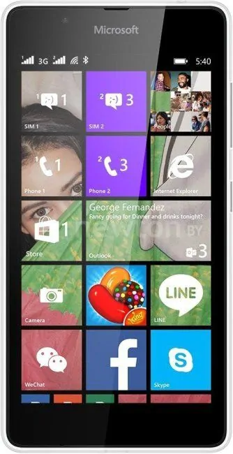 Телефон Microsoft Lumia 540 Dual SIM White