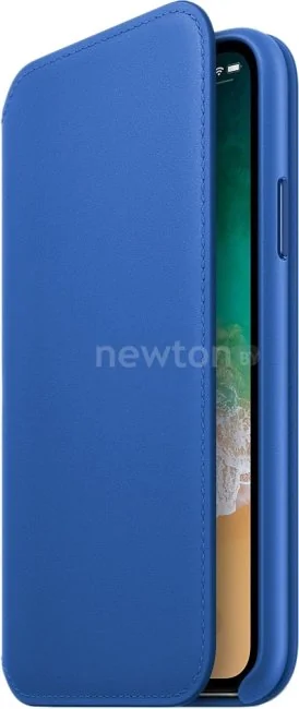 Чехол Apple Leather Folio для iPhone X Electric Blue