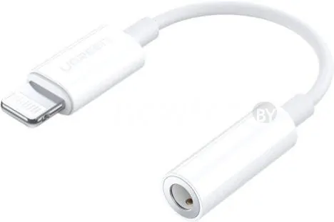 Адаптер Ugreen US212 30759 Lightning - 3.5 Jack (0.07 м, белый)