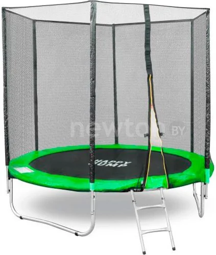 Батут GetActive Jump 8ft - 252 см с лестницей, внешней сеткой (зеленый)