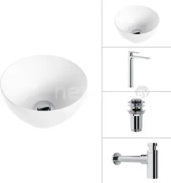 Умывальник Lauter 21601E + Reef 21CK8678C + сифон 21635CH + дон.клапан 21190CH (хром)