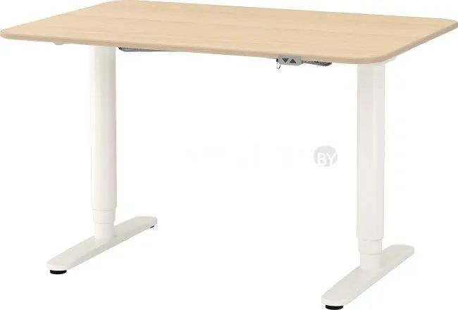Стол Ikea Бекант (дубовый шпон/белый) 992.822.51
