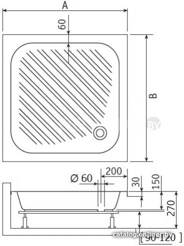 Душевой поддон RGW B/CL-S 16180188-51 80x80