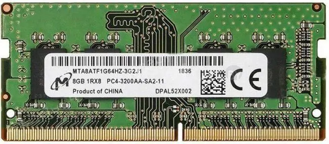 Оперативная память Micron 8GB DDR4 SODIMM PC4-25600 MTA8ATF1G64HZ-3G2J1