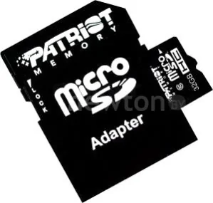 Карта памяти Patriot microSDHC (Class 10) 32 Гб + адаптер (PSF32GMCSDHC10)
