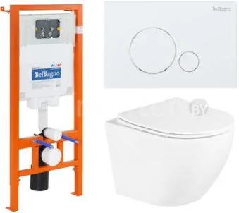 Унитаз подвесной BelBagno BB3105CHR/SC/BB002-80/BB014-SR-BIANCO