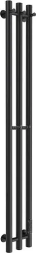 Полотенцесушитель Маргроид Ferrum Inaro СНШ 120x6x12 3 крючка, Черный матовый, скрытого монтажа, таймер справа