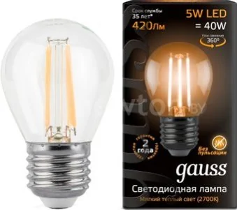 Светодиодная лампочка Gauss E27 5Вт 2700К [105802105]